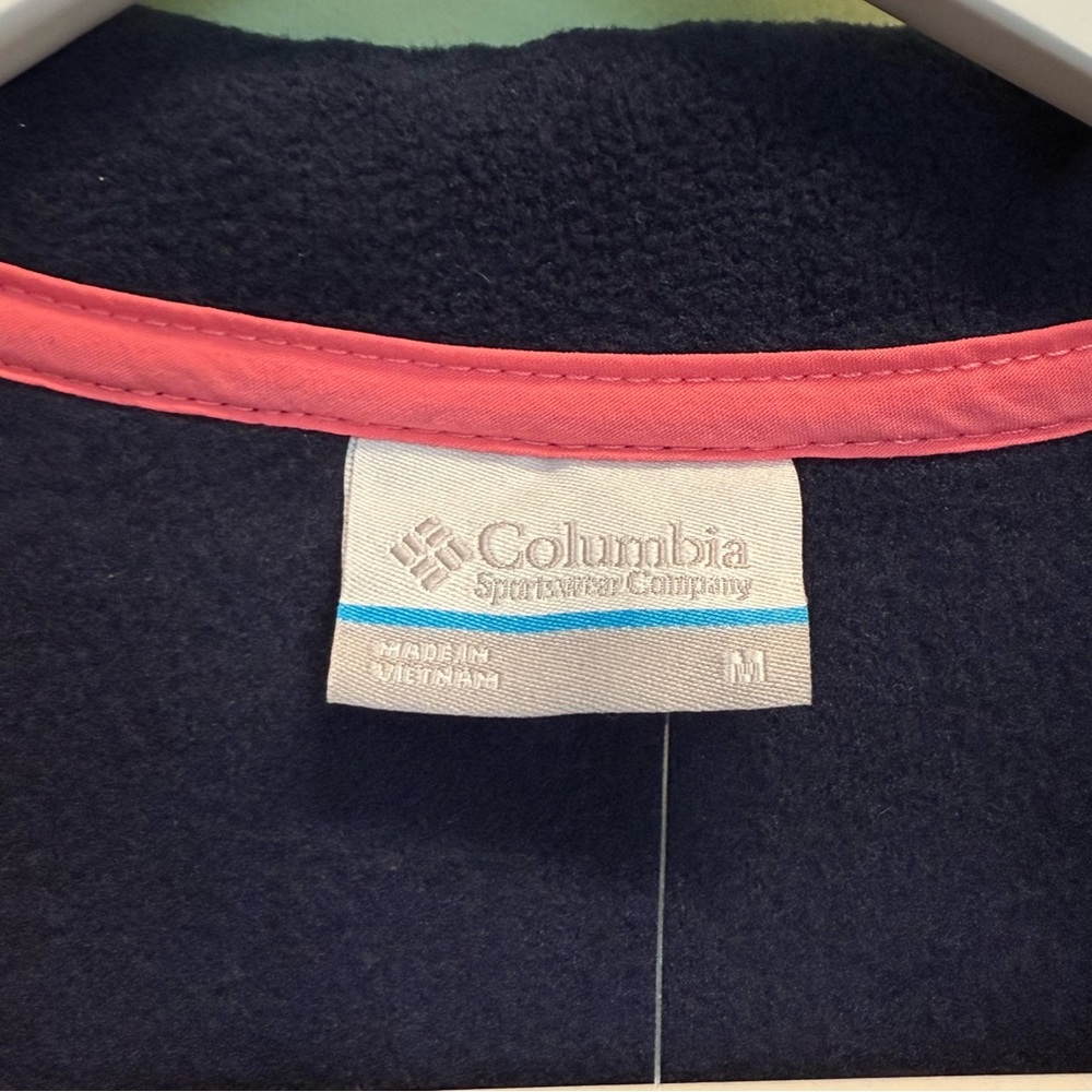 Columbia Ladies' Snap Fleece Pullover Nocturnal Dark/Camellia Rose Medium NWT - Picture 6 of 14